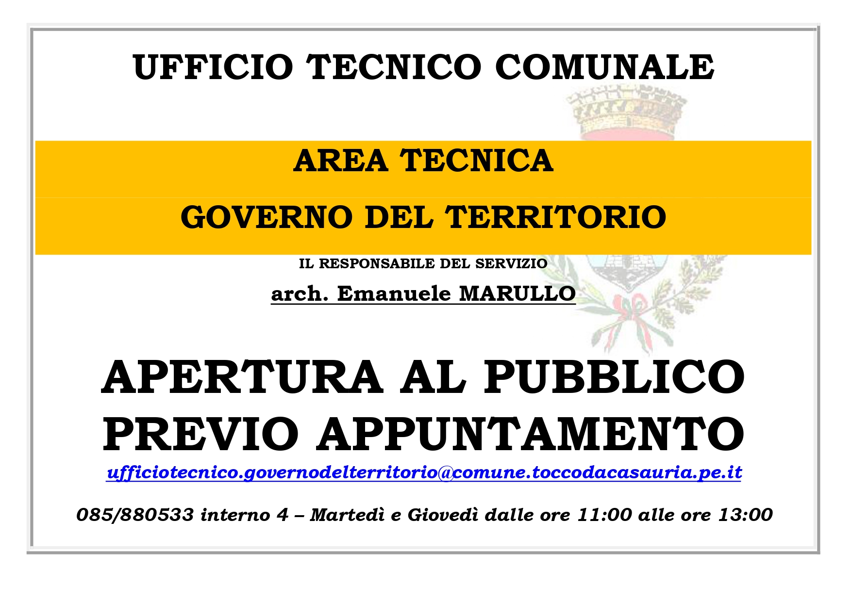 AREA TECNICA - Governo del Territorio